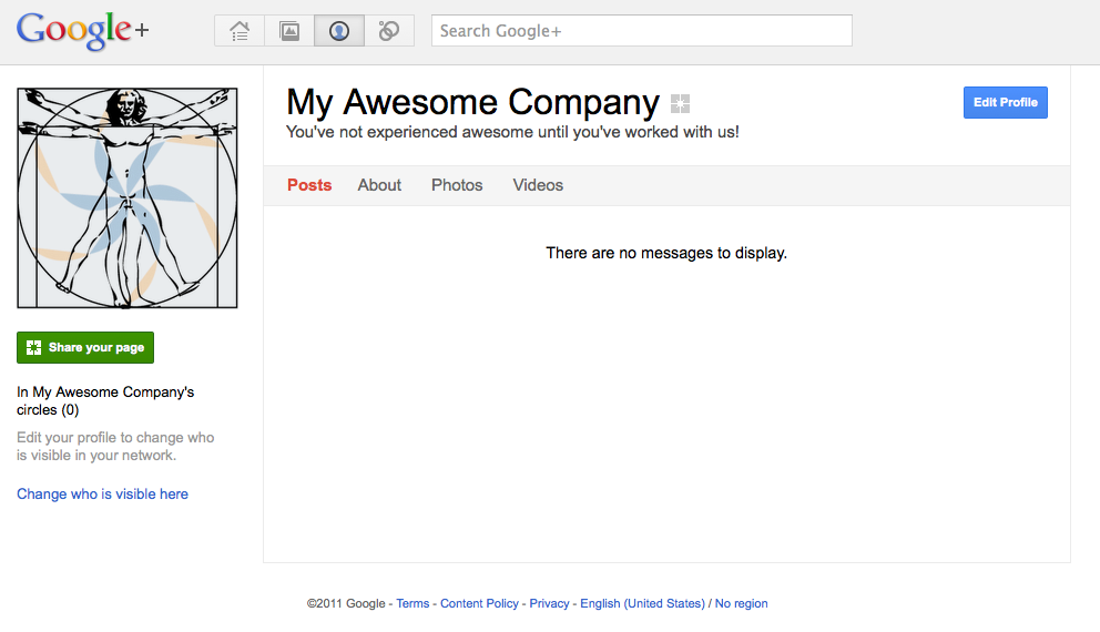 Google+ Main Company Page