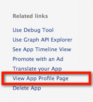 Facebook View App Profile Page